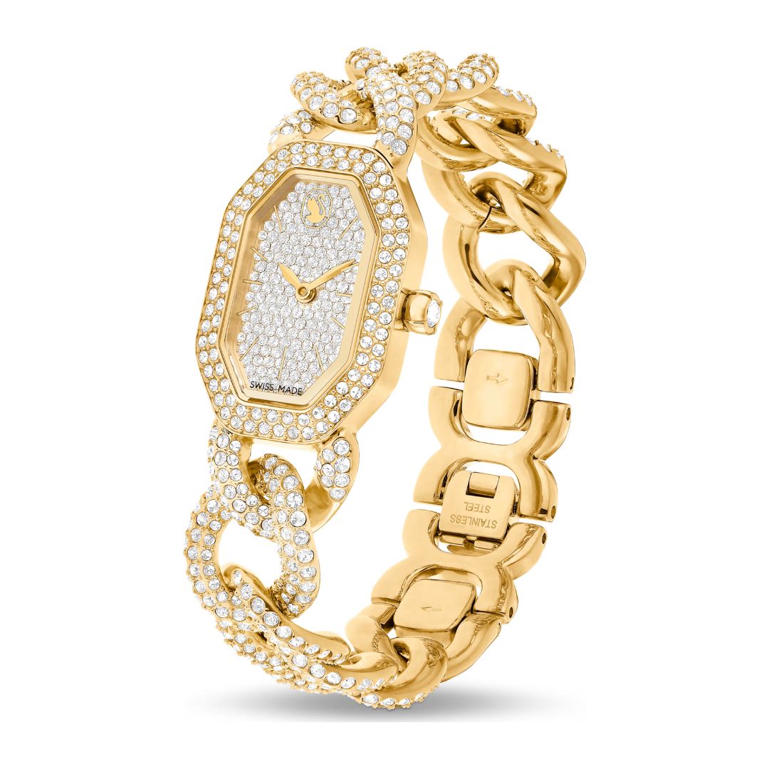 Swarovski Dextera chain rannekello, keltakullanväri ja kirkkaat kristallit, 5668854