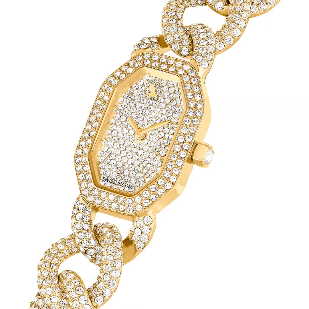 Swarovski Dextera chain rannekello, keltakullanväri ja kirkkaat kristallit, 5668854