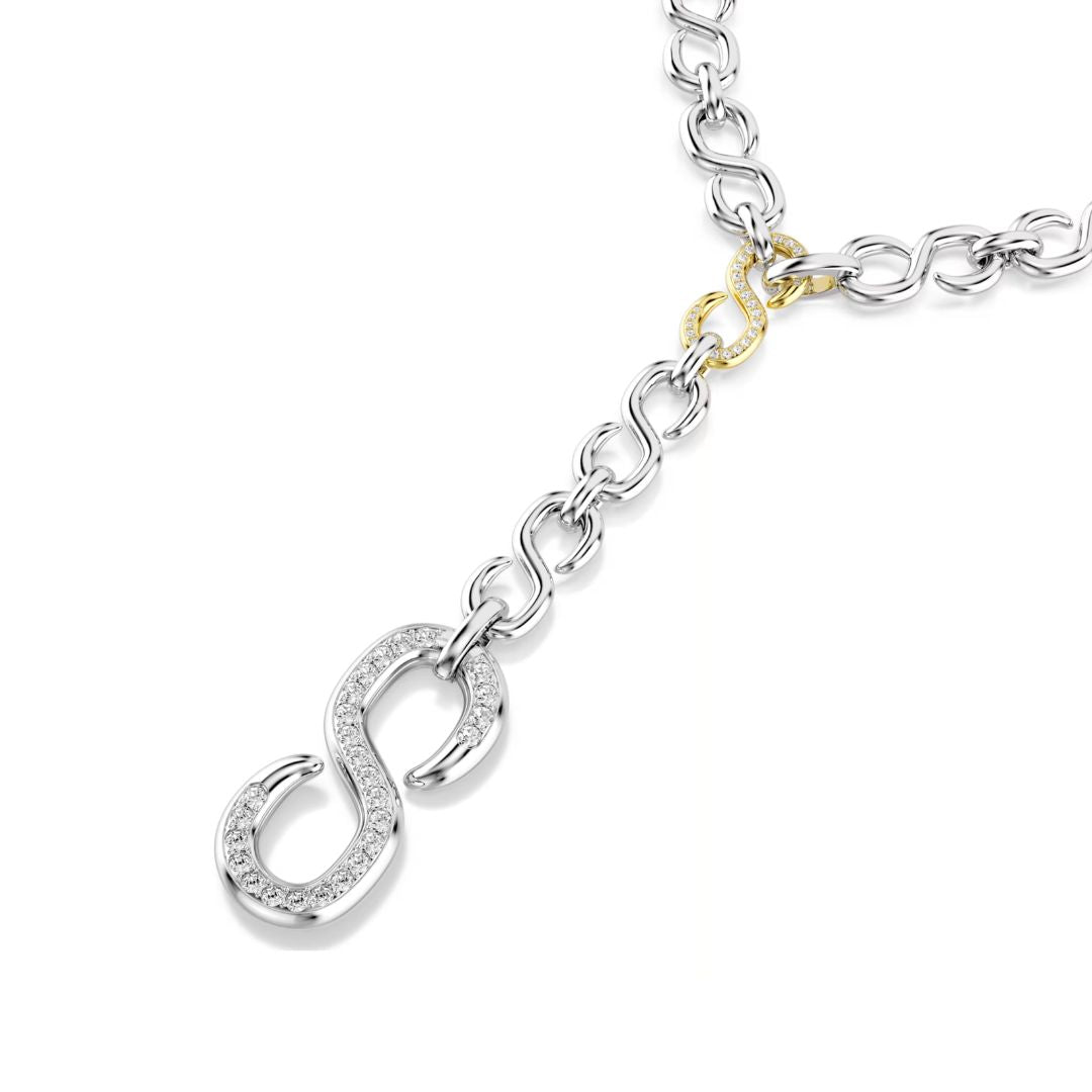 Swarovski Dextera kaulakoru, keltakullattu ja kirkkaat kristallit, 5743785
