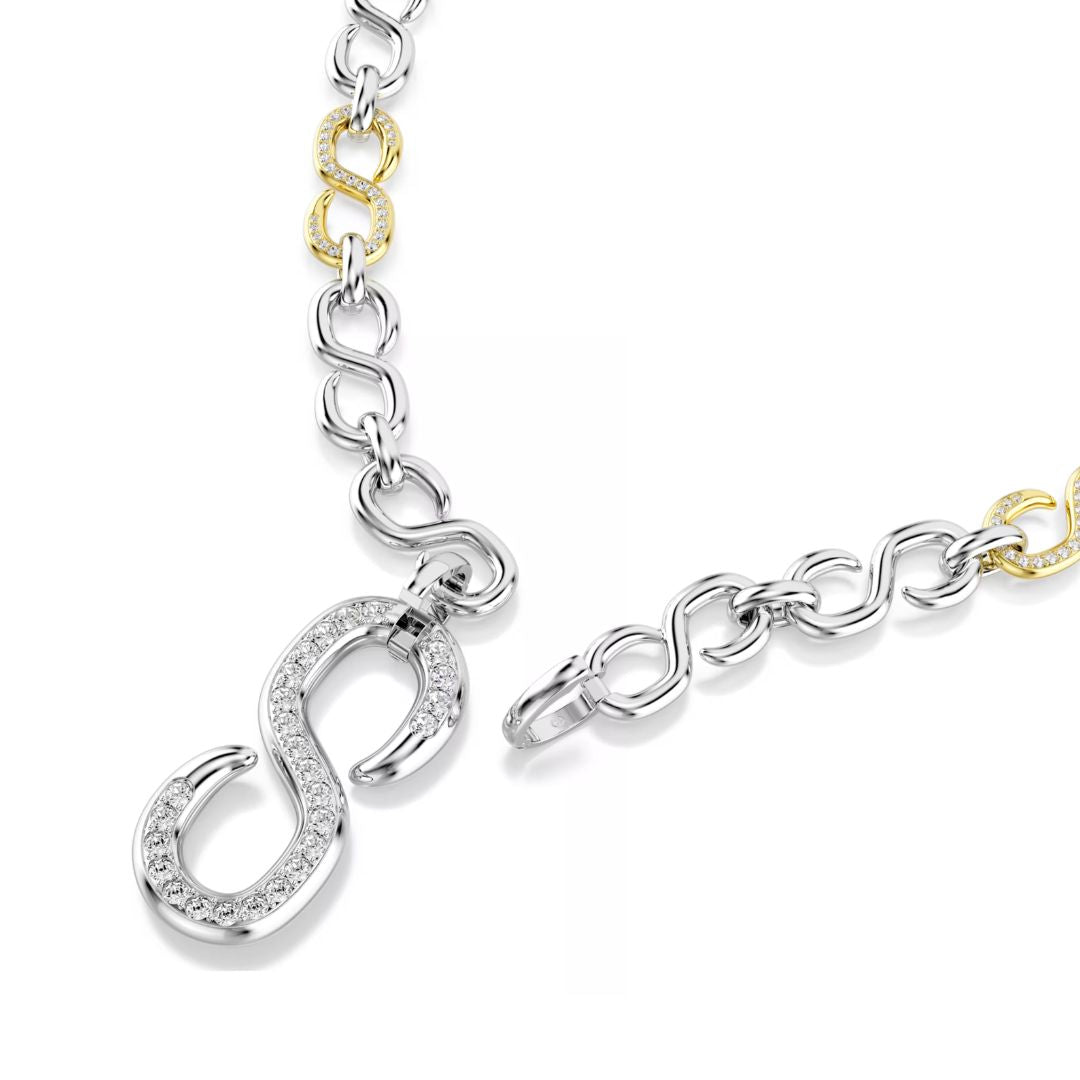 Swarovski Dextera kaulakoru, keltakullattu ja kirkkaat kristallit, 5743785
