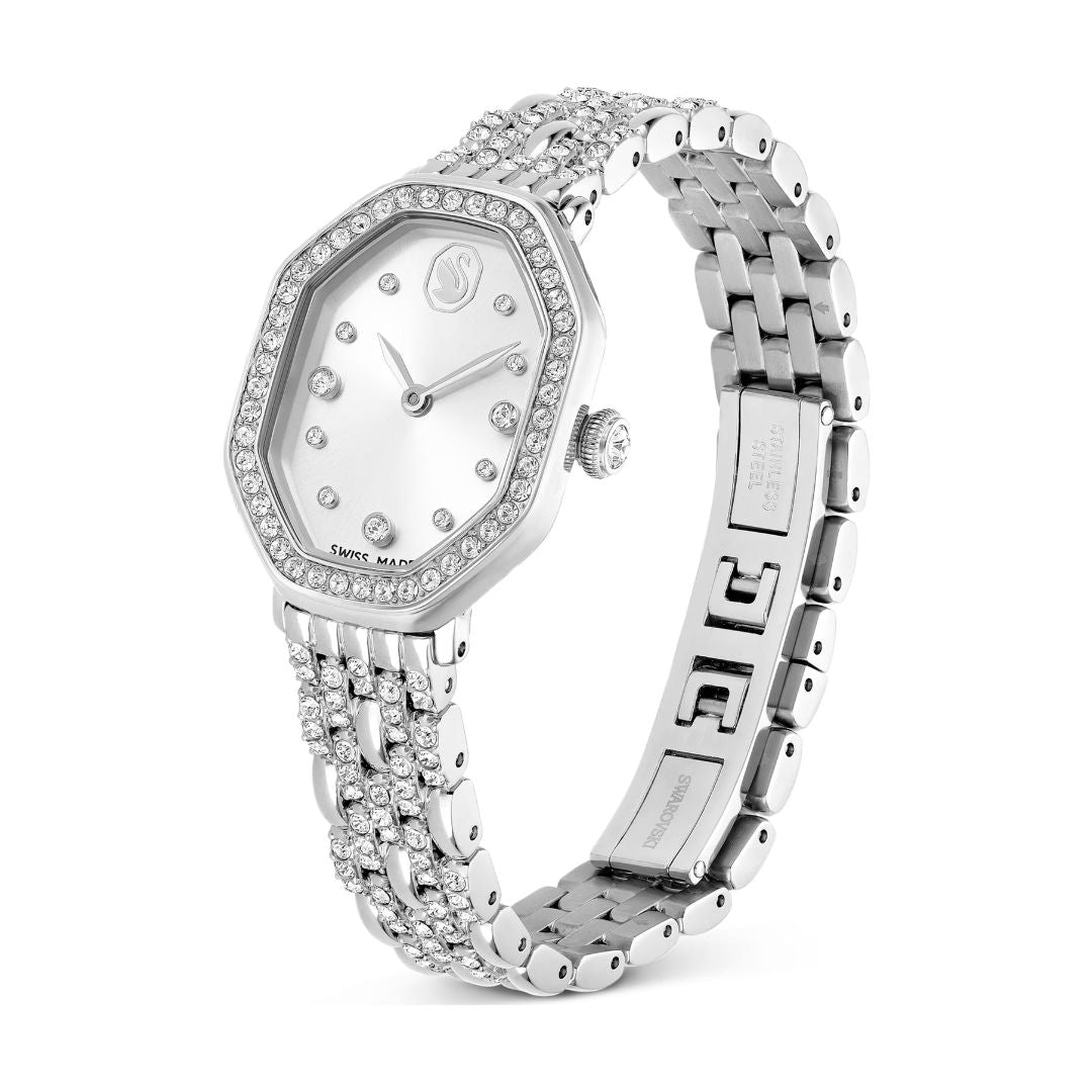 Swarovski Dextera octagon rannekello, hopeanväri ja kirkkaat kristallit, 5698690