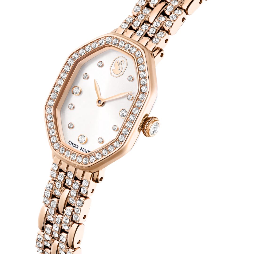 Swarovski Dextera octagon rannekello, ruusukullanväri ja kirkkaat kristallit, 5715517