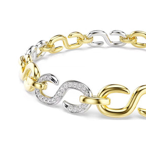 Swarovski Dextera rannekoru, keltakullattu ja kirkkaat kristallit, 5741792