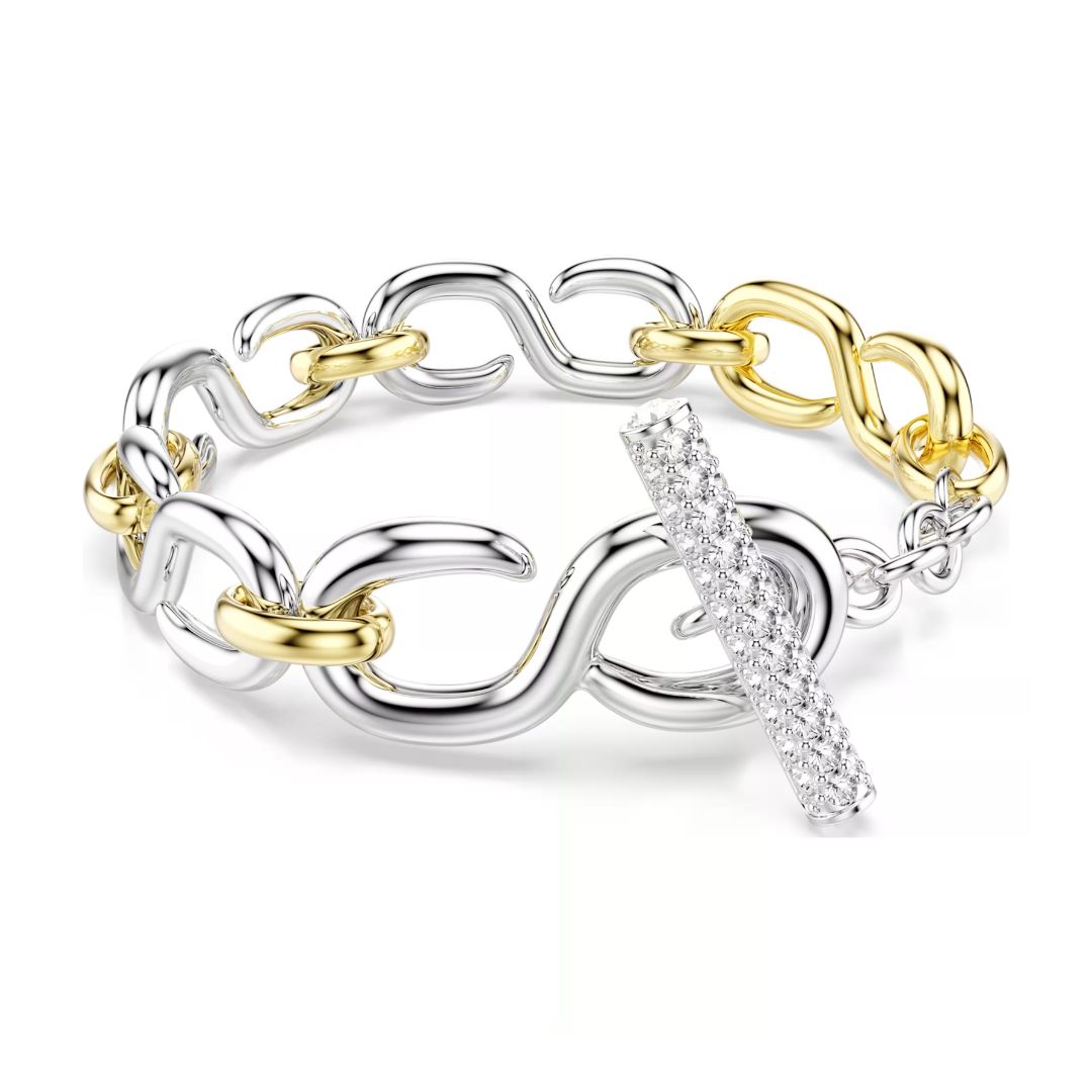 Swarovski Dextera rannekoru, keltakullattu ja kirkkaat kristallit, 5741797