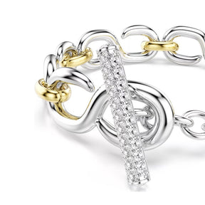 Swarovski Dextera rannekoru, keltakullattu ja kirkkaat kristallit, 5741797