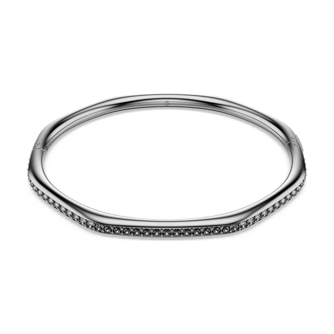 Swarovski Dextera rannerengas, tumma metalli ja harmaat kristallit