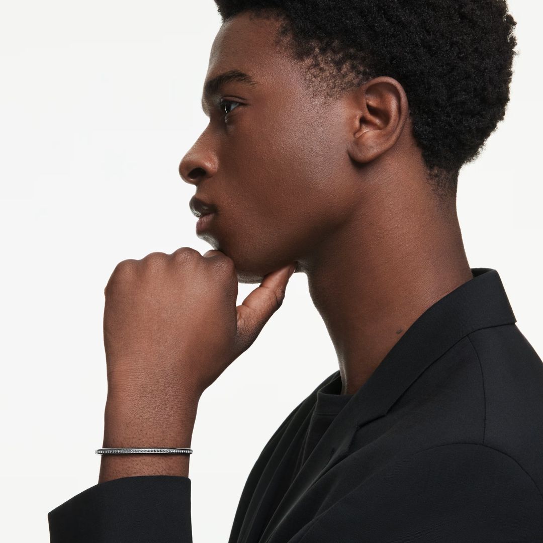 Swarovski Dextera rannerengas, tumma metalli ja harmaat kristallit