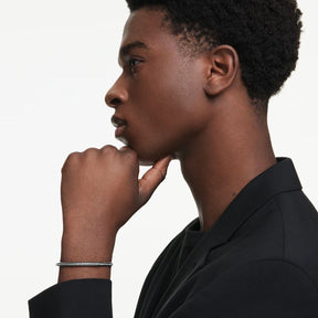 Swarovski Dextera rannerengas, tumma metalli ja harmaat kristallit