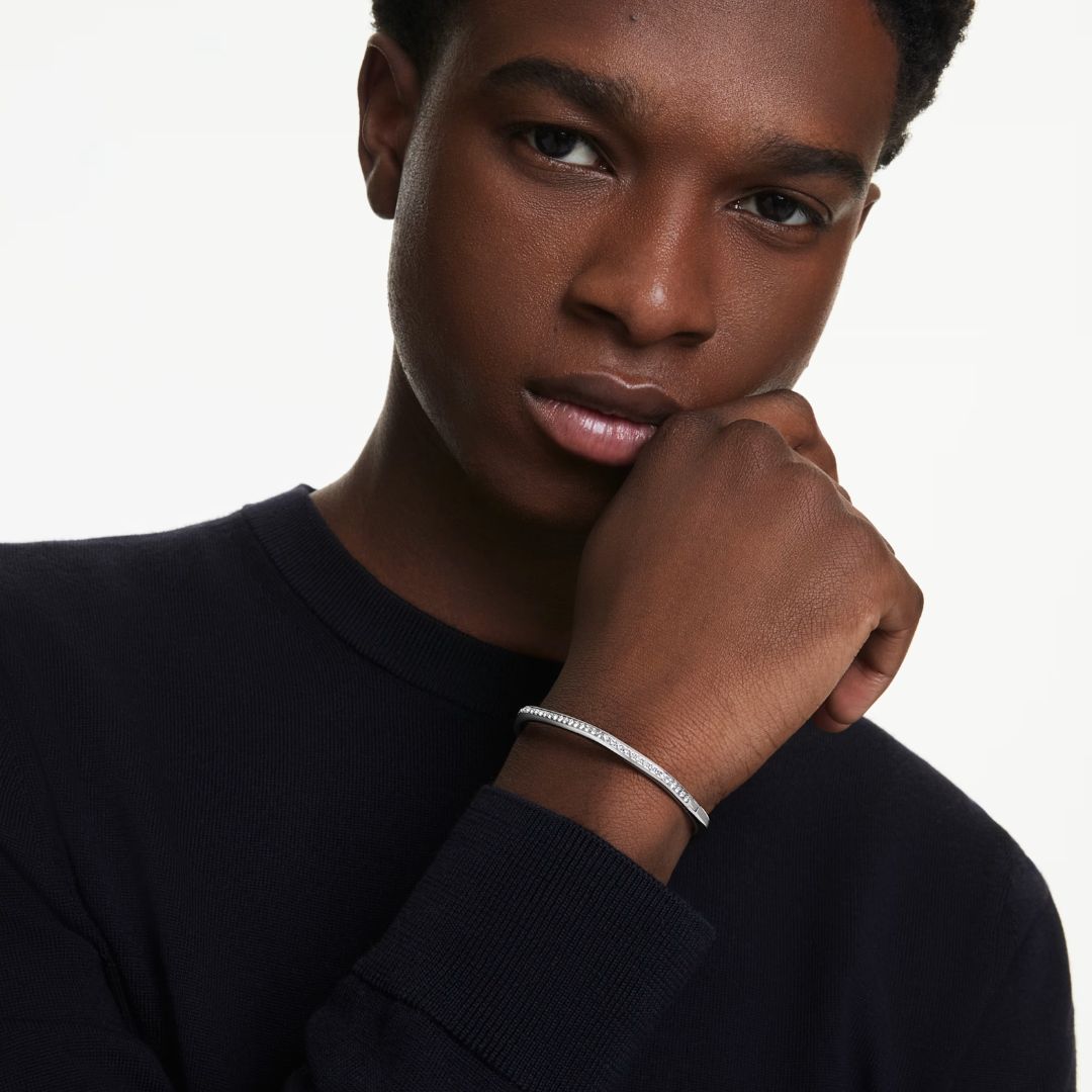 Swarovski Dextera rannerengas, vaalea metalli ja kirkkaat kristallit