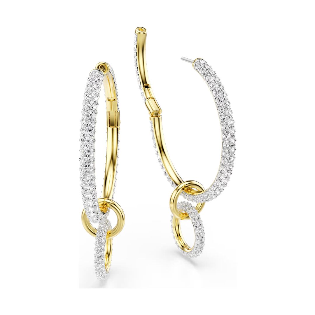 Swarovski Dextera rengaskorvakorut, keltakullattu ja kirkkaat kristallit, 5738201