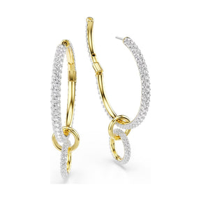 Swarovski Dextera rengaskorvakorut, keltakullattu ja kirkkaat kristallit, 5738201