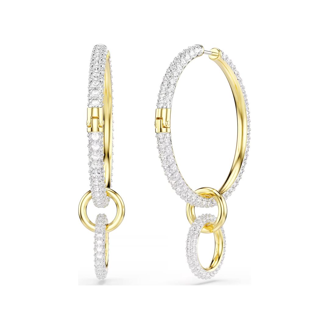 Swarovski Dextera rengaskorvakorut, keltakullattu ja kirkkaat kristallit, 5738201