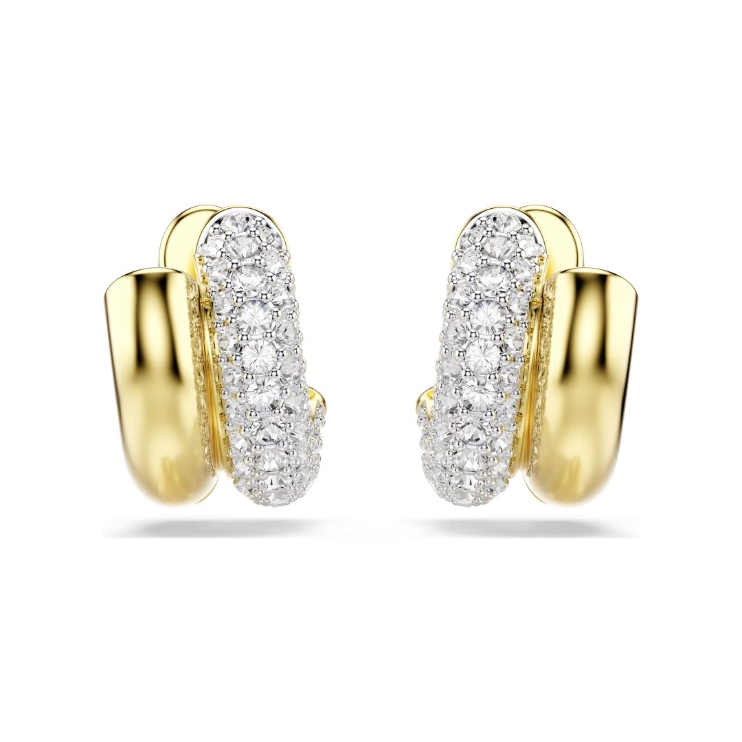 Swarovski Dextera rengaskorvakorut, keltakullattu ja kirkkaat kristallit, 5740735