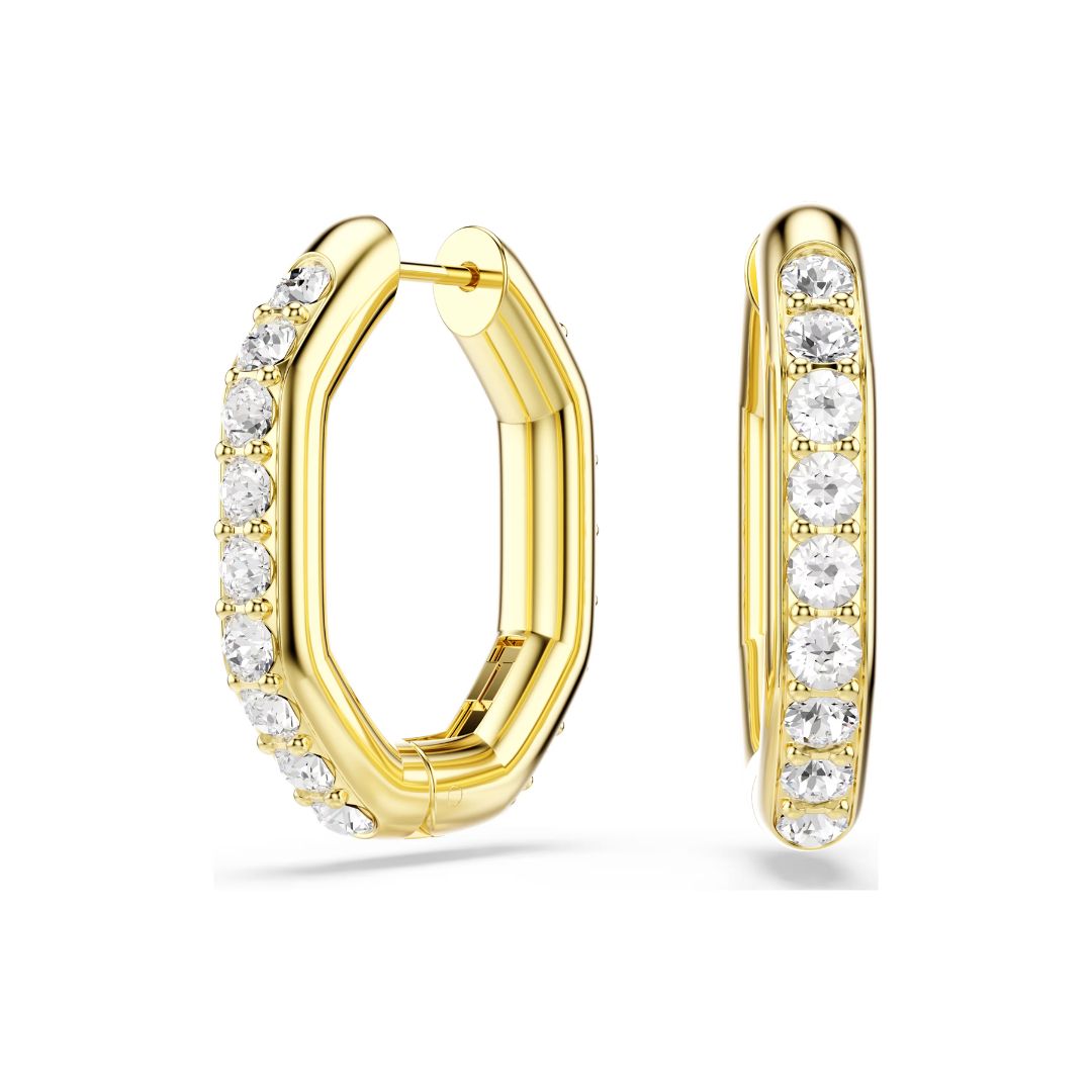 Swarovski Dextera rengaskorvakorut, koko M, keltakullattu ja kirkkaat kristallit, 5724584