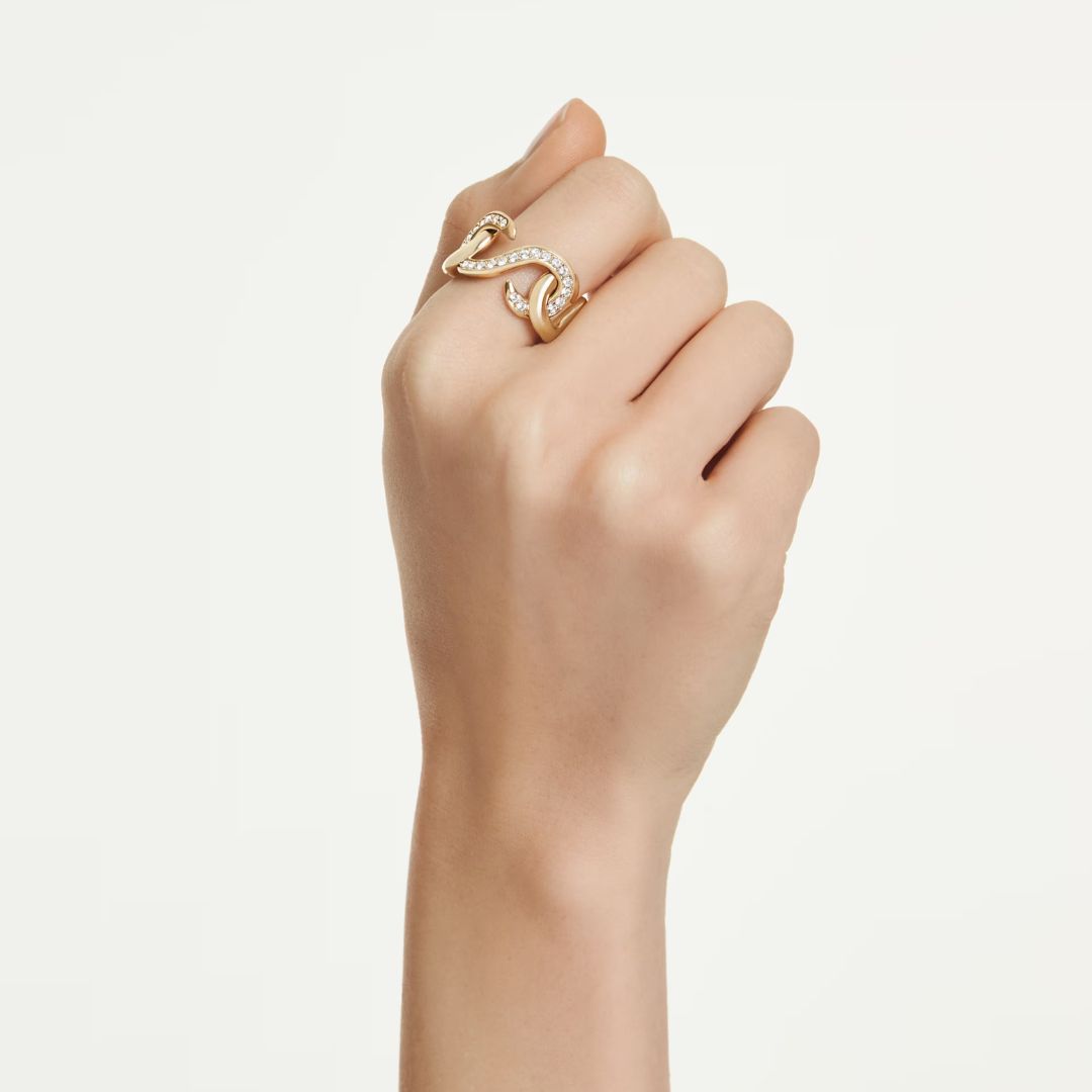  Swarovski Dextera sormus, keltakullattu ja kirkkaat kristallit