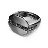Swarovski Dextera sormus, tumma metalli ja kirkkaat kristallit