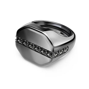 Swarovski Dextera sormus, tumma metalli ja kirkkaat kristallit
