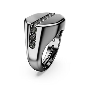 Swarovski Dextera sormus, tumma metalli ja kirkkaat kristallit