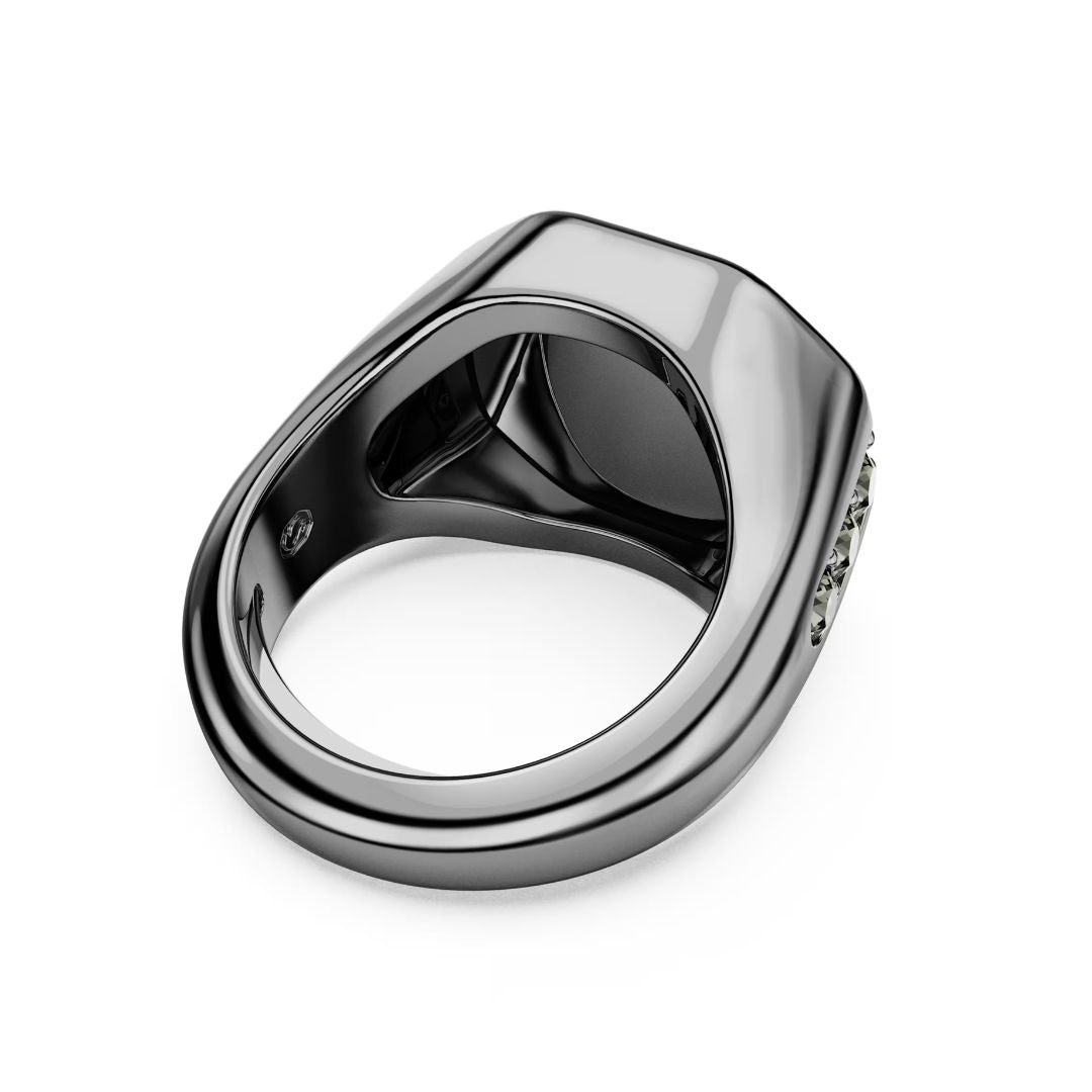 Swarovski Dextera sormus, tumma metalli ja kirkkaat kristallit