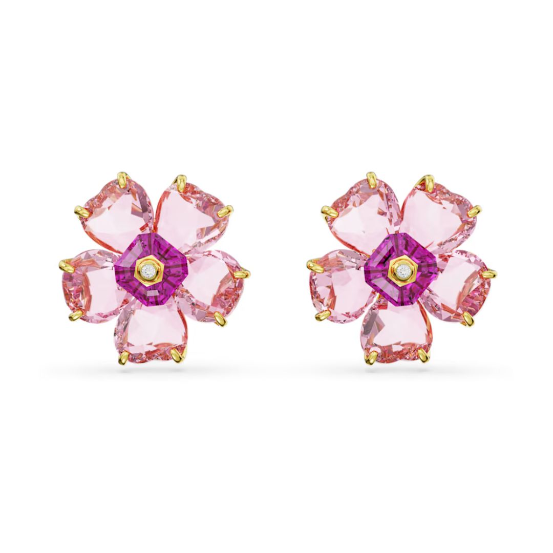 Swarovski Florere Flower korvakorut, keltakullanväri ja pinkit kristallit, 5650563