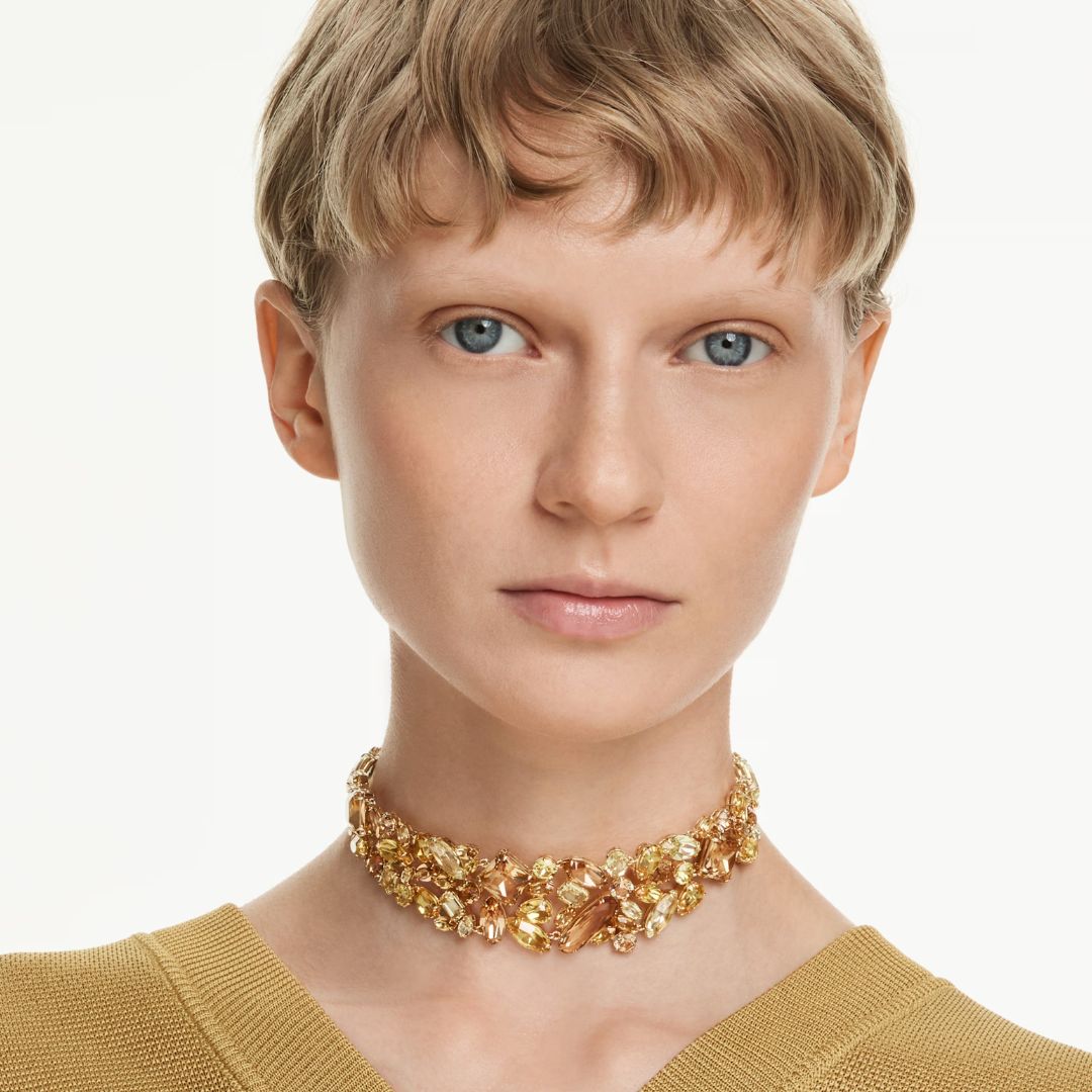 Swarovski Gema Choker kaulakoru, keltakullanväri ja keltaiset kristallit, 5708713