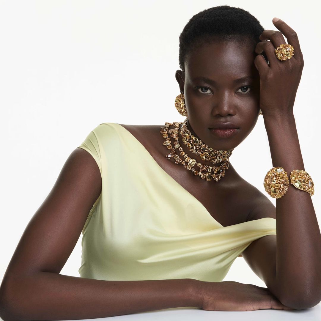 Swarovski Gema Choker kaulakoru, keltakullanväri ja keltaiset kristallit, 5708713