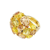 Swarovski Gema Cocktail sormus, keltakullanväri ja keltaiset kristallit