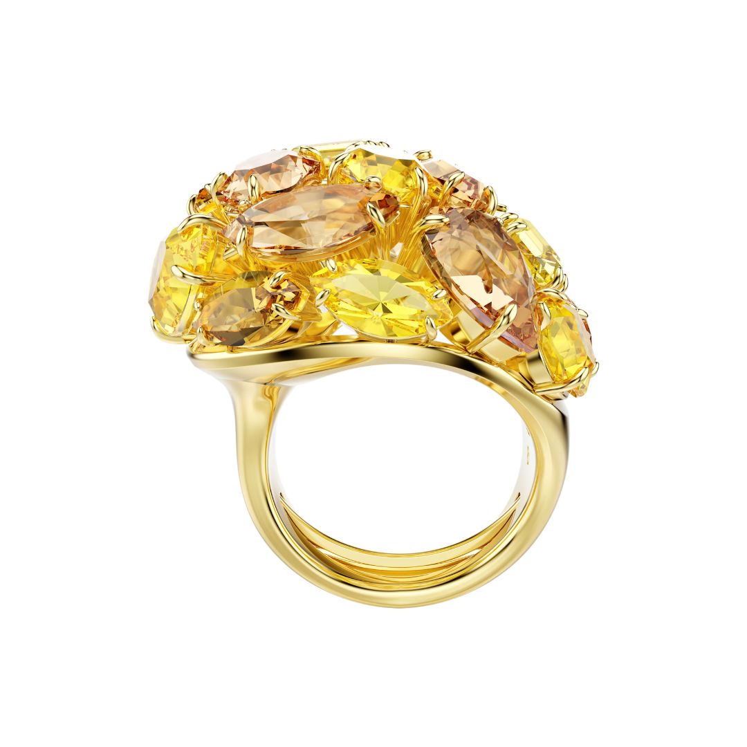 Swarovski Gema Cocktail sormus, keltakullanväri ja keltaiset kristallit