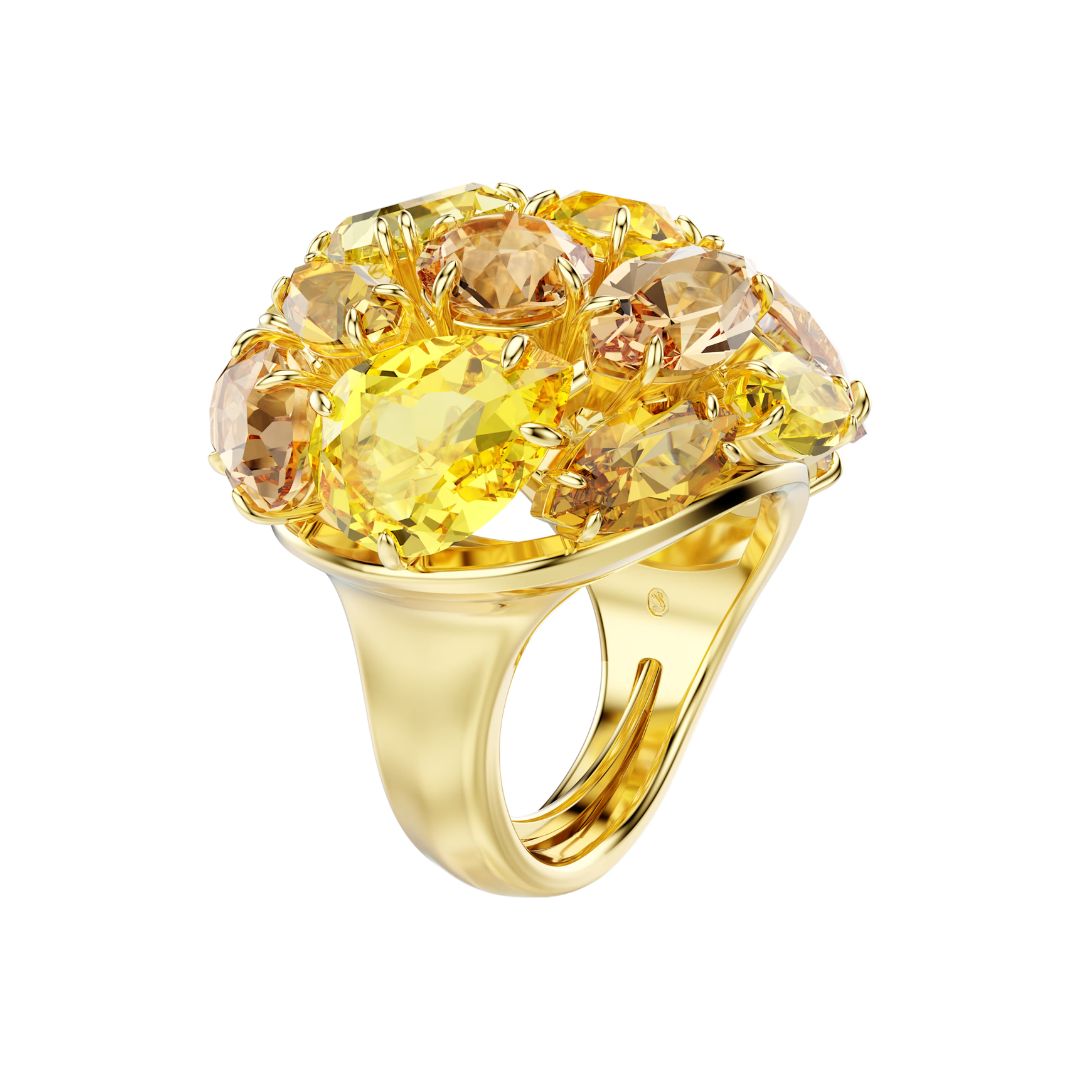 Swarovski Gema Cocktail sormus, keltakullanväri ja keltaiset kristallit