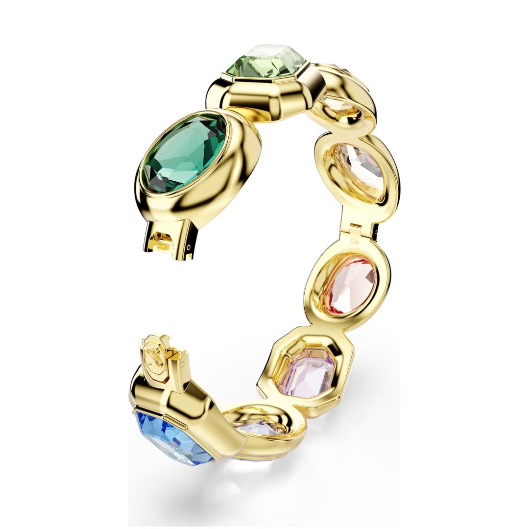 Swarovski Gema Cuff rannerengas, keltakullattu ja eriväriset kristallit