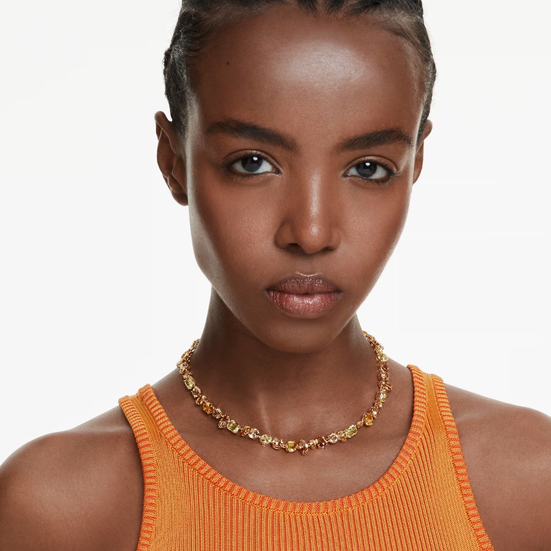 Swarovski Gema kaulakoru, keltakullattu ja eriväriset kristallit, 5718071