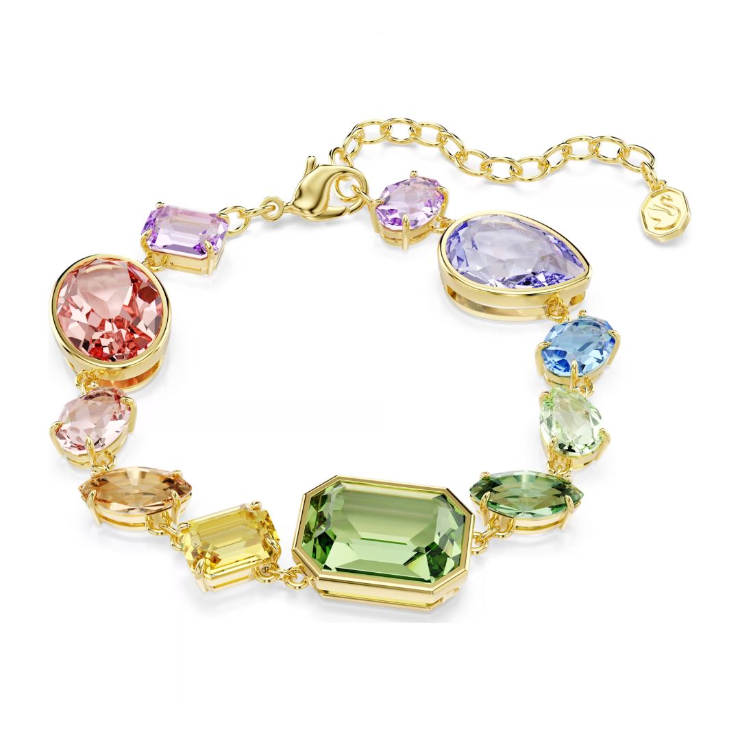 Swarovski Gema rannekoru, keltakullattu ja eriväriset kristallit, 5737453