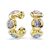 Swarovski Gema rengaskorvakorut, keltakullattu ja eriväriset kristallit, 5737444