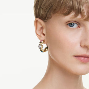 Swarovski Gema rengaskorvakorut, keltakullattu ja eriväriset kristallit, 5737444