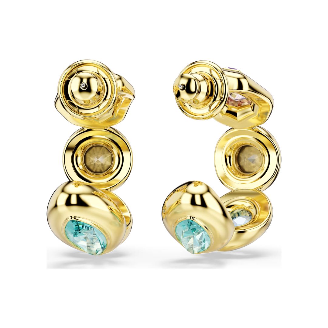 Swarovski Gema rengaskorvakorut, keltakullattu ja eriväriset kristallit, 5737444