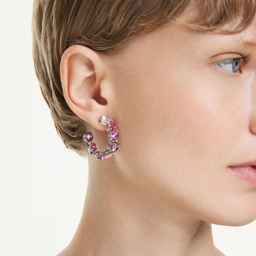 Swarovski Gema rengaskorvakorut, vaaleanpunaiset kristallit 5742885