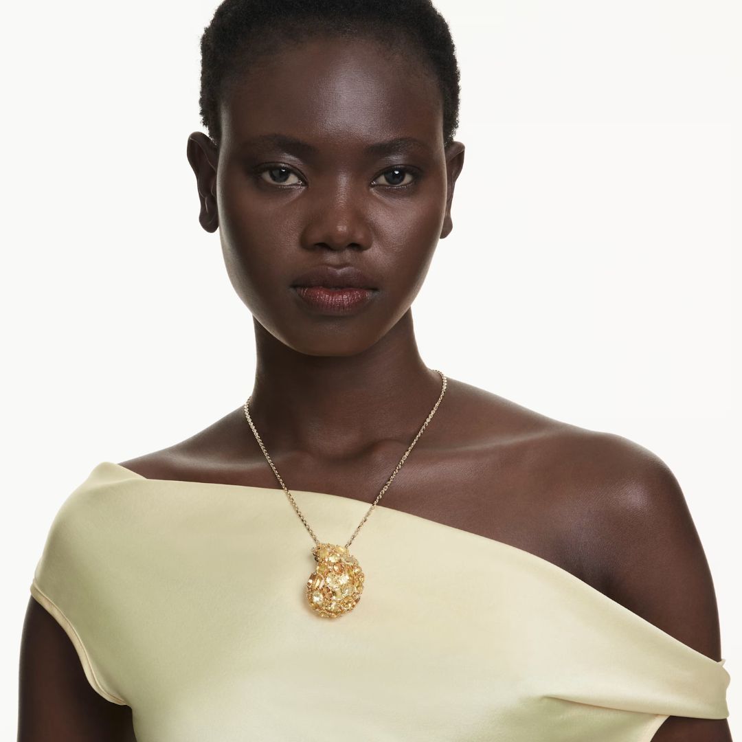 Swarovski Gema riipus ja rintakoru, keltakullanväri ja keltaiset kristallit 5732839