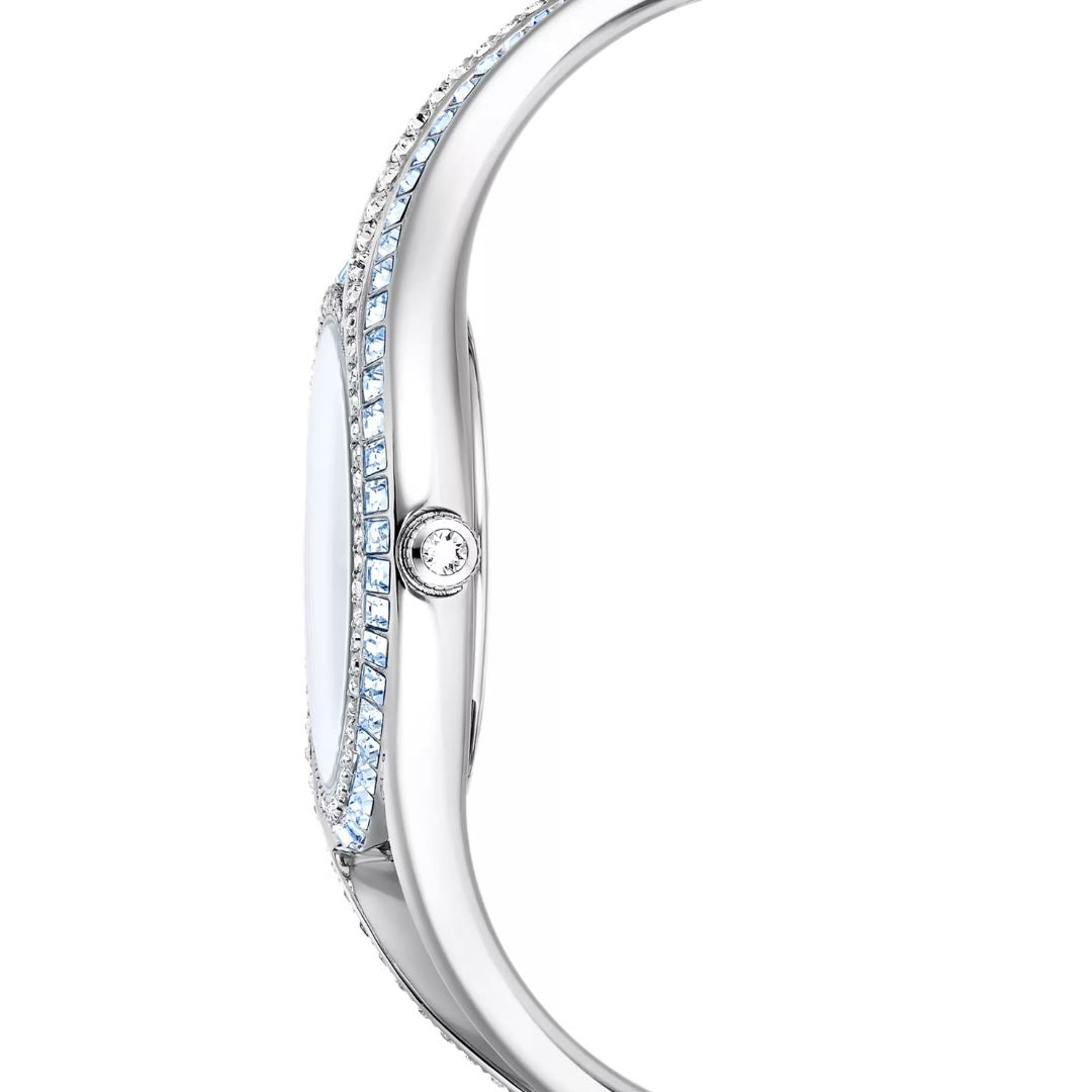 Swarovski Hyperbola bangle rannekello, hopeanväri ja siniset kristallit, 5715463