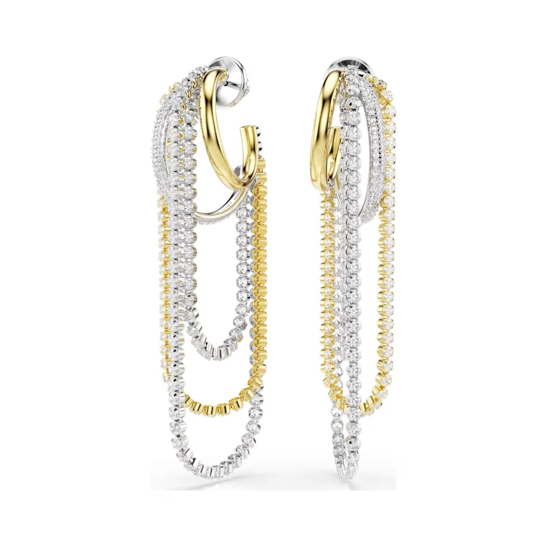 Swarovski Hyperbola korvakorut, kaksivärinen metalli sekä kirkkaat kristallit ja zirkoniat, 5749368