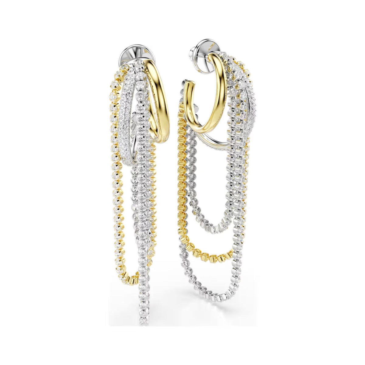 Swarovski Hyperbola korvakorut, kaksivärinen metalli sekä kirkkaat kristallit ja zirkoniat, 5749368