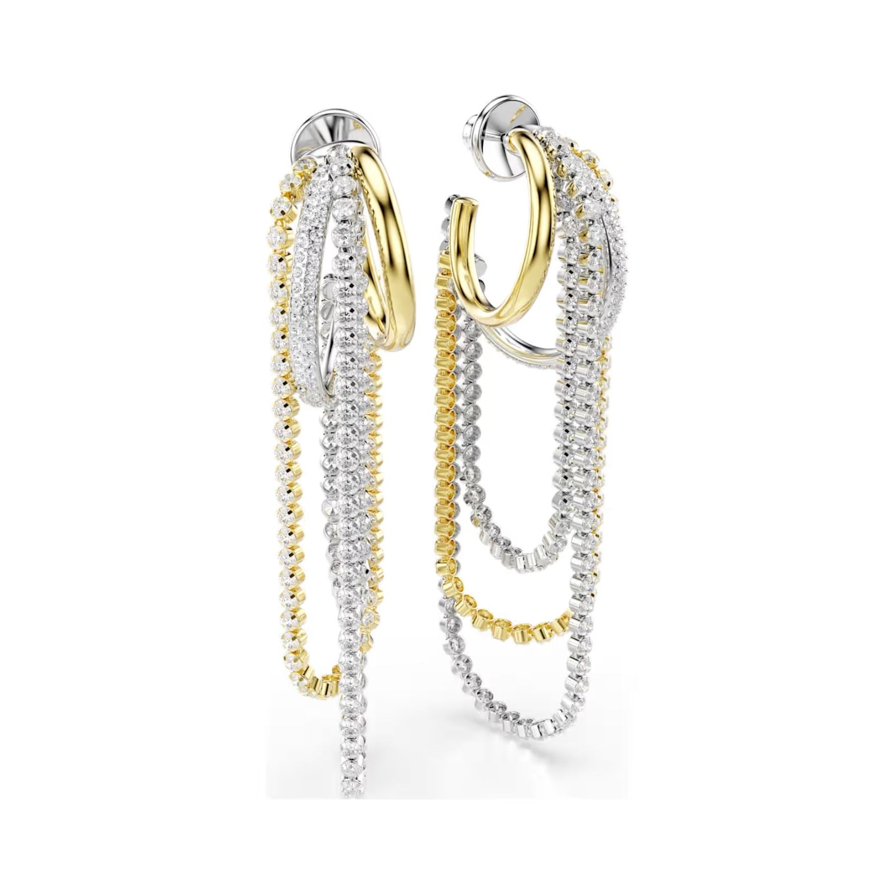 Swarovski Hyperbola korvakorut, kaksivärinen metalli sekä kirkkaat kristallit ja zirkoniat, 5749368