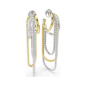 Swarovski Hyperbola korvakorut, kaksivärinen metalli sekä kirkkaat kristallit ja zirkoniat, 5749368