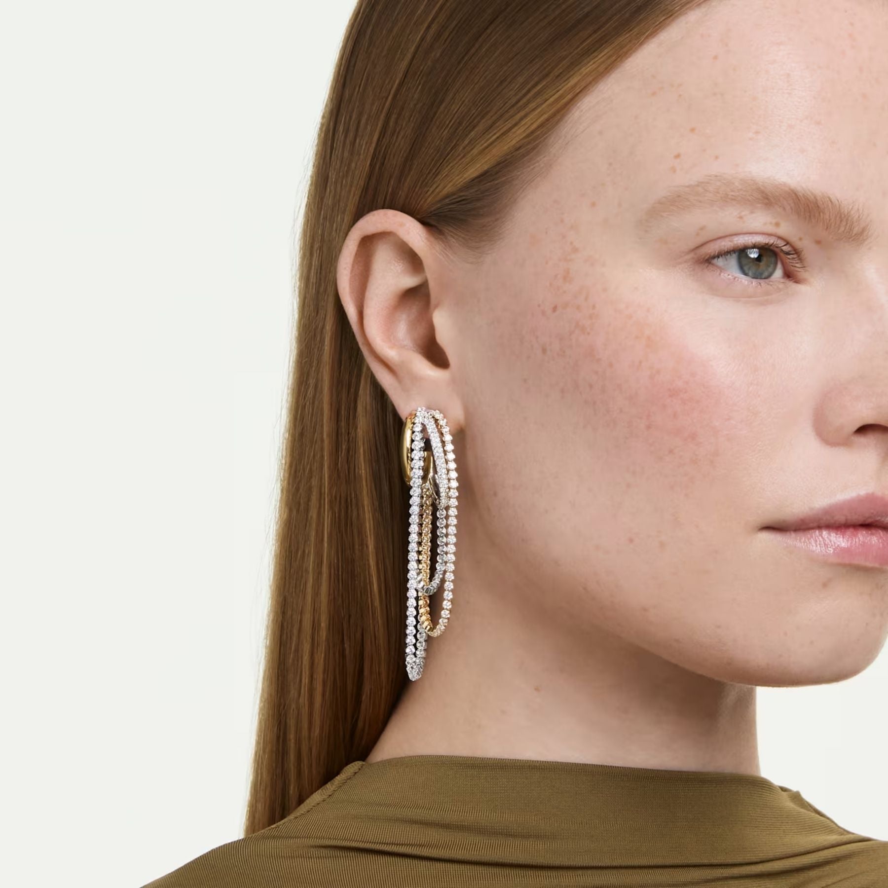 Swarovski Hyperbola korvakorut, kaksivärinen metalli sekä kirkkaat kristallit ja zirkoniat, 5749368