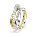 Swarovski Hyperbola sormus, keltakullanväri ja vaalea metalli kirkkailla kristalleilla, 5689731