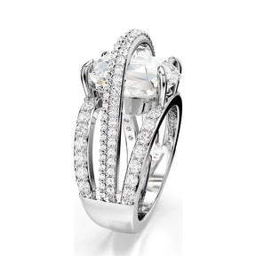 Swarovski Hyperbola sormus, vaalea metalli ja kirkkaat kristallit