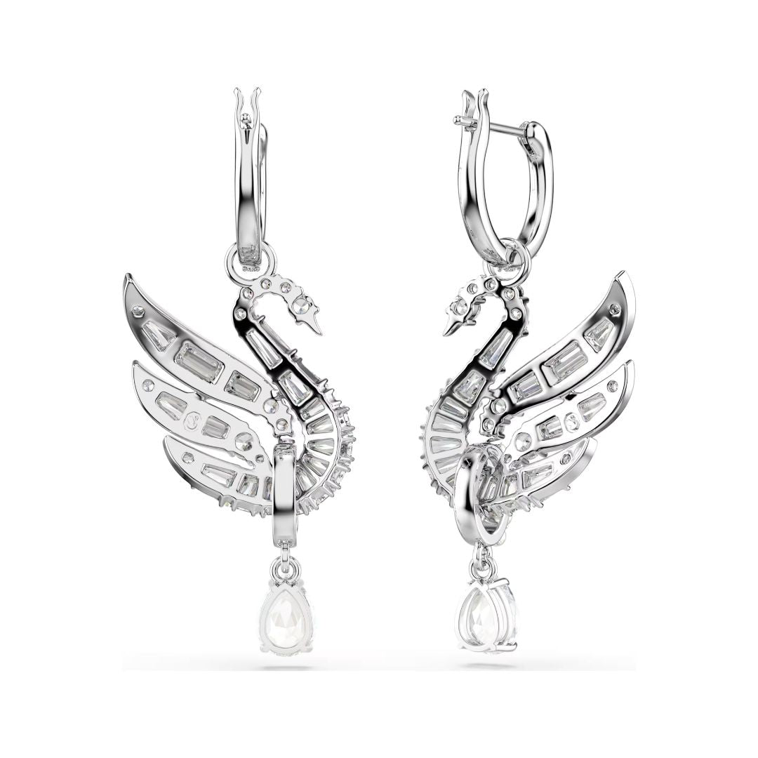 Swarovski Iconic Swan korvakorut, vaalea metalli ja kirkkaat kristallit, 5723388