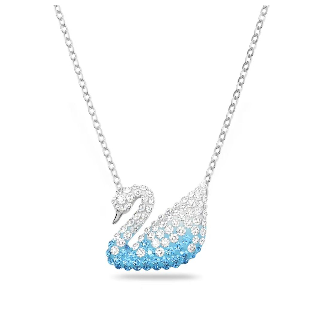 Swarovski Iconic Swan riipus, vaalea metalli ja siniset kristallit 5512095