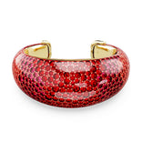 Swarovski Idyllia Cuff rannekoru, keltakullattu ja punaiset kristallit