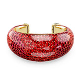 Swarovski Idyllia Cuff rannekoru, keltakullattu ja punaiset kristallit
