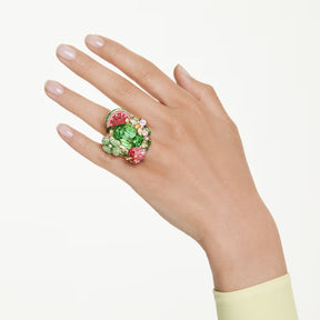 Swarovski Idyllia Motif sormus, keltakullattu ja eriväriset kristallit